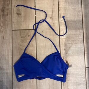 Victoria's Secret PINK Cobalt Blue/Purple Halter Bikini Top Strappy Back Medium